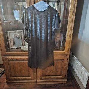 Black Sequin Short Sleeve Dress